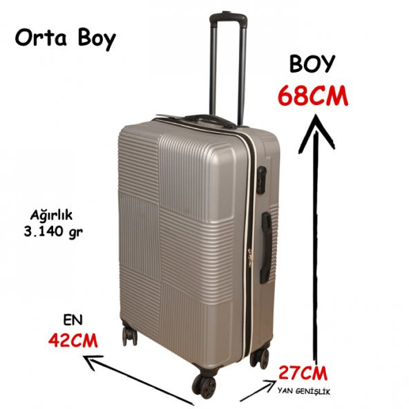 BBS KLASSEN 3 Lü Valiz Seti Büyük+orta+Kabin - 7