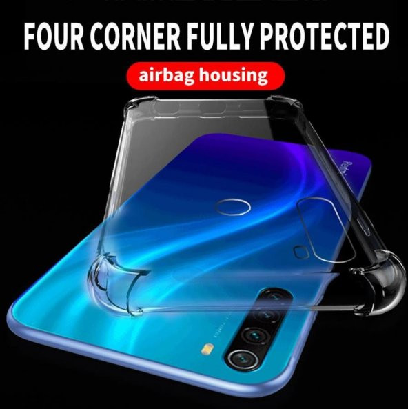 Xiaomi Redmi Note 8 Airbagli Darbe Önler Şeffaf Zırh Kılıf - 5