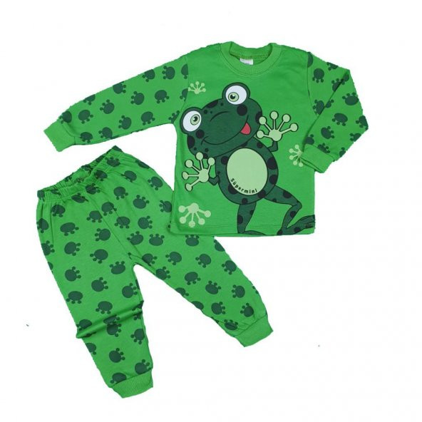 Erkek Bebek Kurbağalı Pijama Takımı