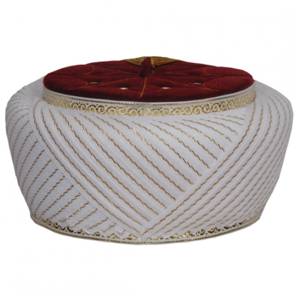 Sarı Simli Sultan Kadife Sarık - 1