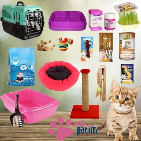 Kedi Başlangıç 15 Parça Bakım Seti -PKT-1