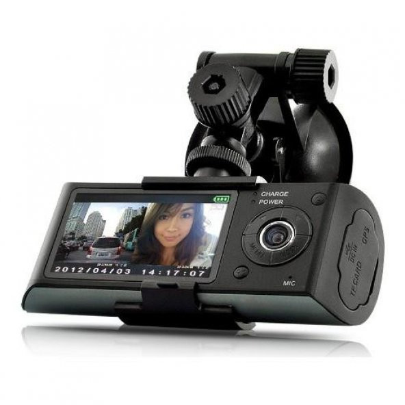 Çift Lensli Dvr Çift Yönlü Araç İçi Kamera ve Gps Kayıt Oto kamer
