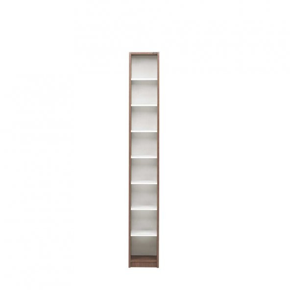 Adore Modern 8 Raflı İnce Kitaplık MBK-18-NB-1 Noce-Lake Beyaz - 4