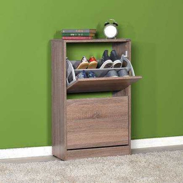 Flat Duo 2 Katlı Ayakkabılık Dolabı - Latte - 6