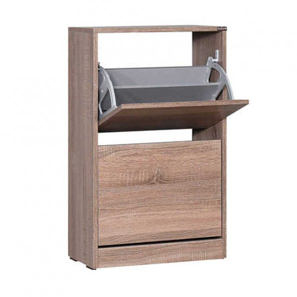 Flat Duo 2 Katlı Ayakkabılık Dolabı - Latte - 8