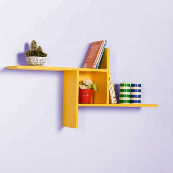 Adore Plus Dekoratif Duvar Rafı RAF-04-SR-1 Sarı - 3