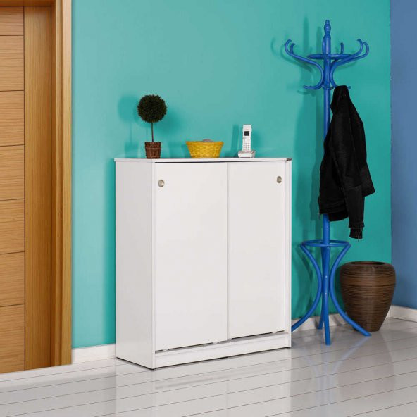 Adore Diamond 5 Raflı Sürgülü Ayakkabılık ADR-320-BY-1 Beyaz - 3