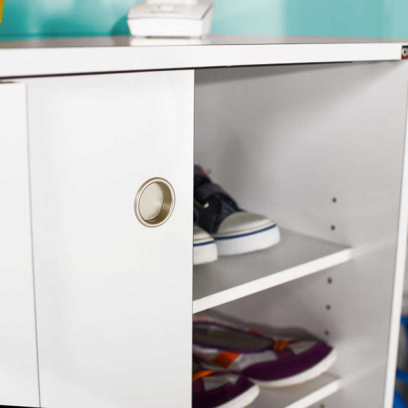 Adore Diamond 5 Raflı Sürgülü Ayakkabılık ADR-320-BY-1 Beyaz - 5