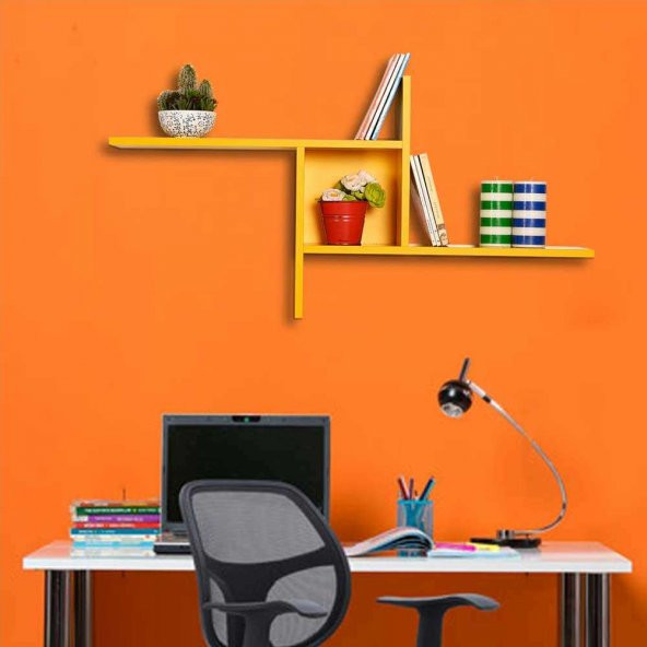 Adore Plus Dekoratif Duvar Rafı RAF-04-SR-1 Sarı - 10