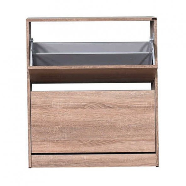 Flat Duo 2 Katlı Geniş Ayakkabılık Dolabı - Latte - 6