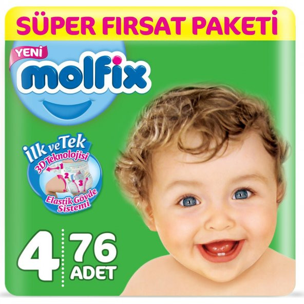 Molfix Bebek Bezi 4 Beden Maxi 76x3:228 Adet - 2