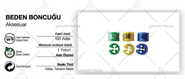 ASKI için BASKILI KAHVE (56)' Benden Boncuğu (100 Adet) - 3