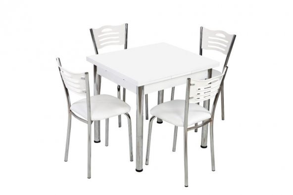 Mutfak Masası ve 4 Adet Sandalye Takımı Özel Ölçü 70x80 Açılır