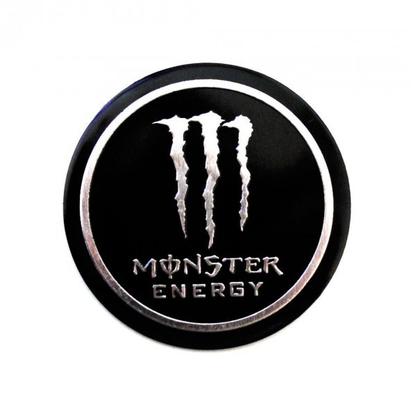 Yuvarlak Monster Logo Alüminyum Sticker Etiket