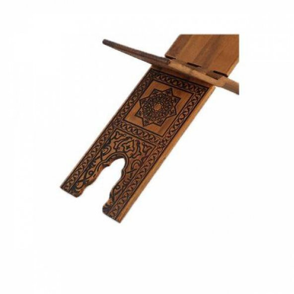 Hediyelik Rahle Ahşap Yakma Desenli Rahle 65 cm - 2
