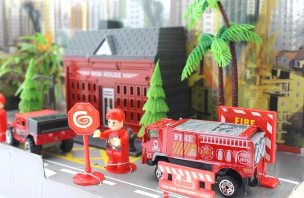 Aksesuarlı Metal İtfaiye Seti - 3