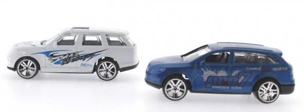 2li Metal Yarış Arabası Seti Beyaz Suvlu