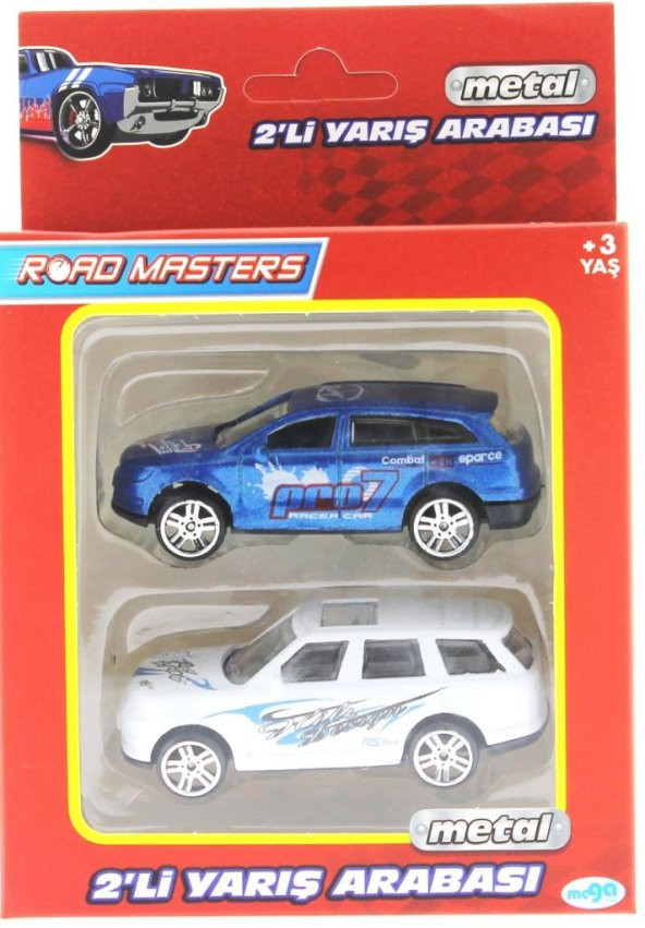 2li Metal Yarış Arabası Seti Beyaz Suvlu - 3