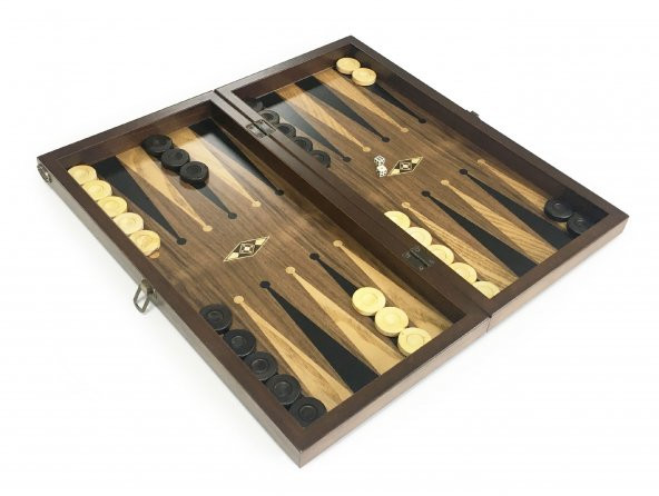 Helena Wood Art Eko El Yapımı Ahşap Tavla Ceviz Damasız - 4