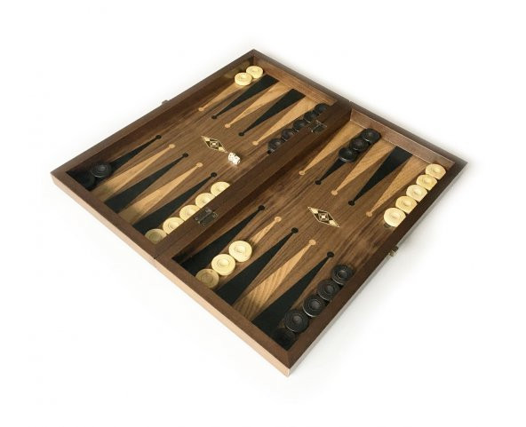 Helena Wood Art Eko El Yapımı Ahşap Tavla Ceviz Damasız - 6