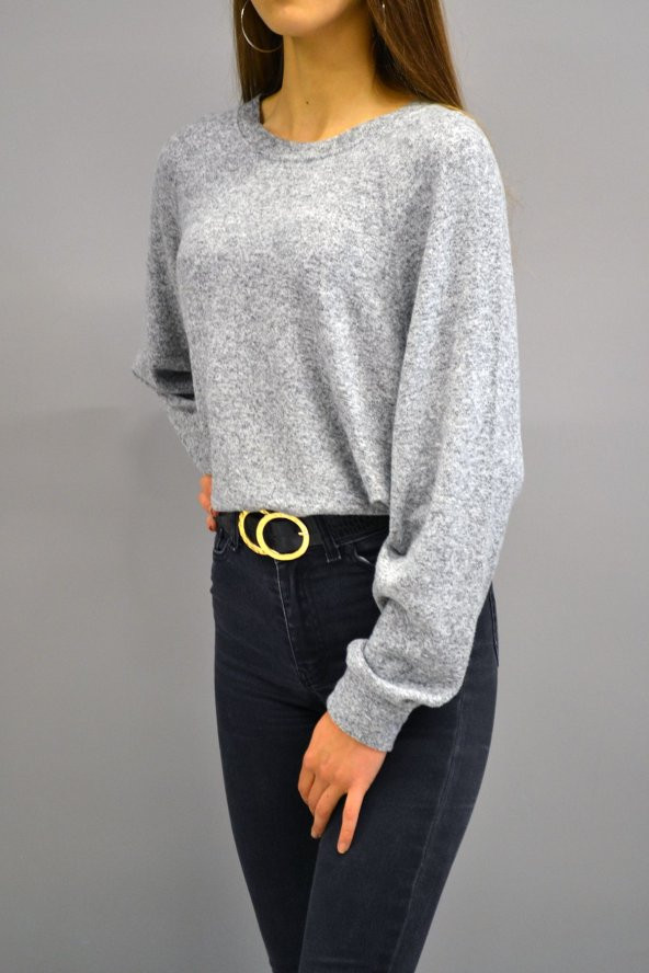 Yumoş Gri Sweatshirt - 2