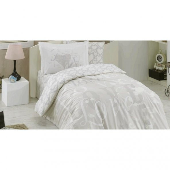 Hobby Poplin Love Tek Kişilik Nevresim Takımı