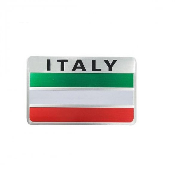 İtalyan Bayrağı Tasarımlı Alüminyum Sticker Etiket