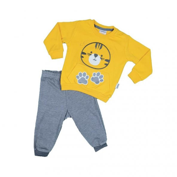 Erkek Bebek Ayı Modelli İkili Takım 9-24 Ay