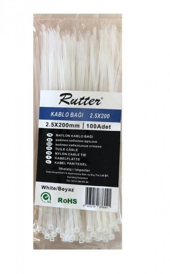Kablo Klipsi - Kablo Bağı - Cırt Kelepçe 2,5X200 mm 100 ADET - 2