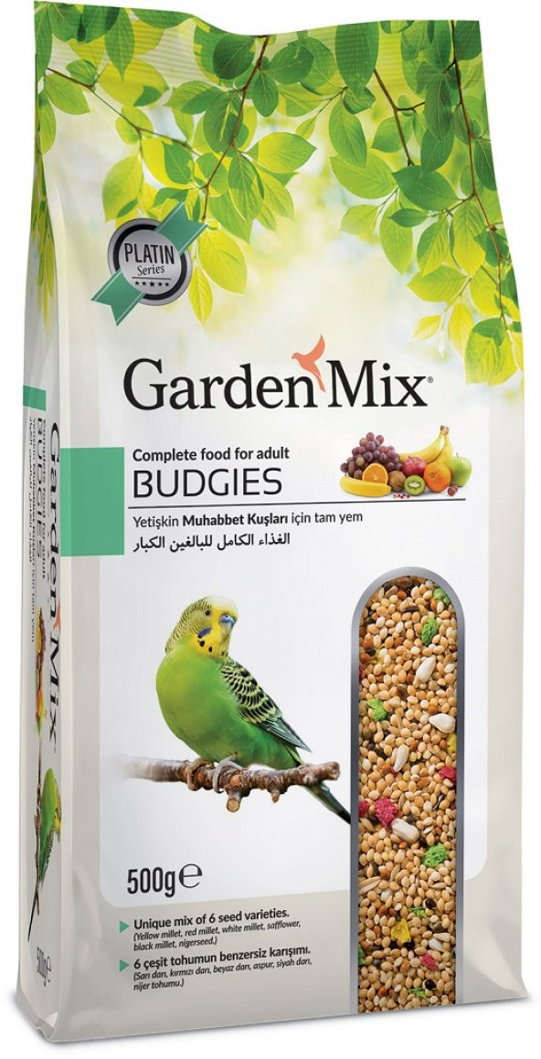 Gardenmix Platin Seri Vitaminli Meyveli Muhabbet Kuşu Yemi 500 gr ( 10 Adet )