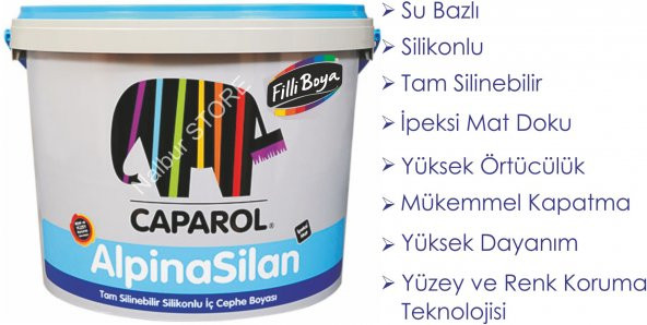 Filli Boya Alpina Silan Tam Silinebilir 5LT=7KG-Marshall Tavan Boyası 2.1LT=3.5KG+9 Parça Set - 3