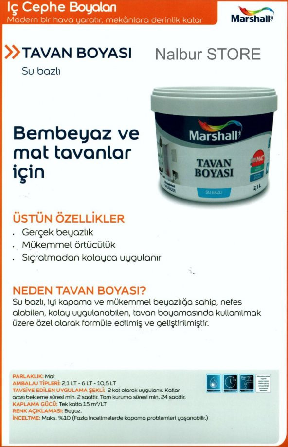Filli Boya Alpina Silan Tam Silinebilir 5LT=7KG-Marshall Tavan Boyası 2.1LT=3.5KG+9 Parça Set - 7