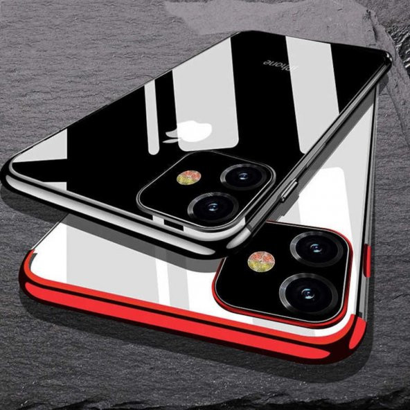 Apple iPhone 11 Kamera Korumalı Köşeleri Renkli Şeffaf Kılıf - 2