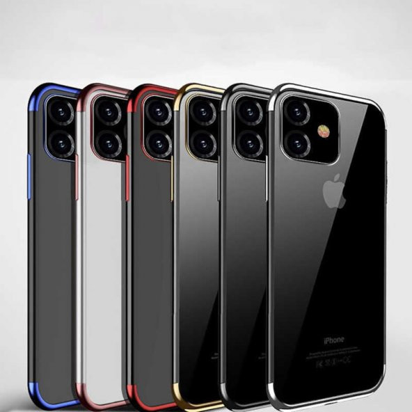 Apple iPhone 11 Kamera Korumalı Köşeleri Renkli Şeffaf Kılıf - 7