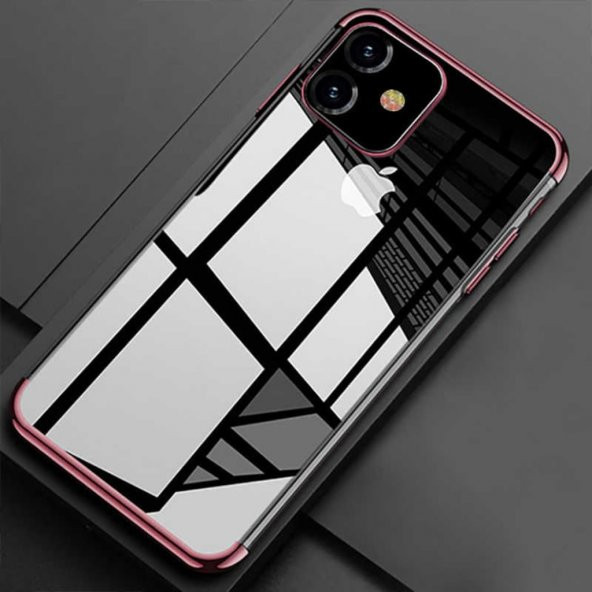 Apple iPhone 11 Kamera Korumalı Köşeleri Renkli Şeffaf Kılıf - 8