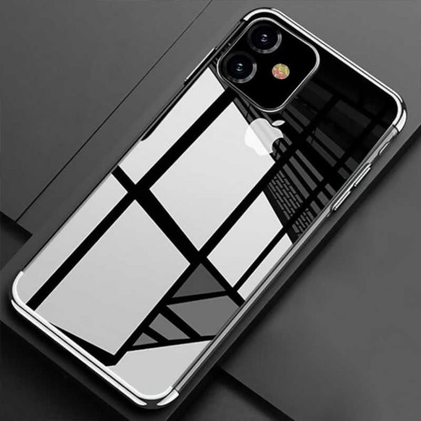 Apple iPhone 11 Kamera Korumalı Köşeleri Renkli Şeffaf Kılıf - 10