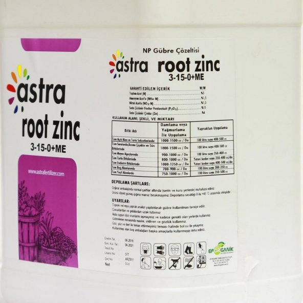 Eforganik Astra Root Zinc Gübre Çözeltisi 5 lt - 2