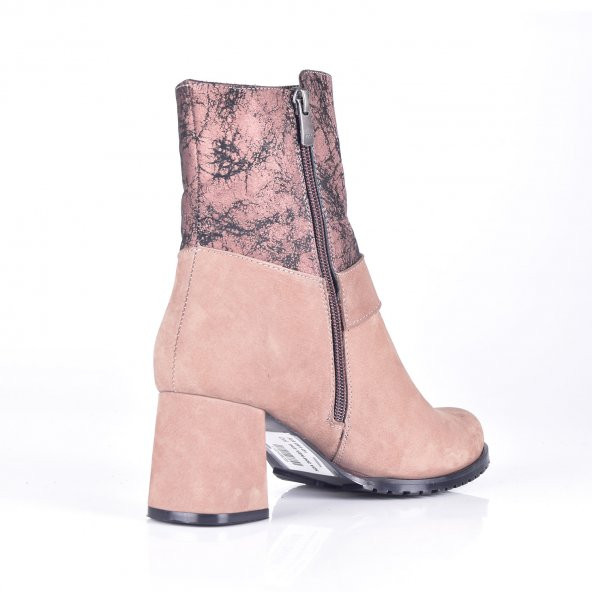 AYAKKALBİN 943 BASKILI GARNİLİ NUBUCK TOPUKLU BAYAN BOT - 4