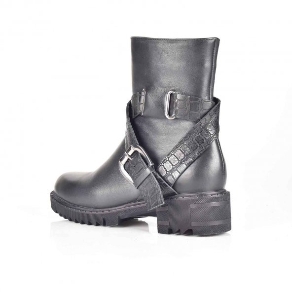 AYAKKALBİN 3101 SİYAH-939 BLET SKIN TOPUKLU̇ KADIN BOT - 2
