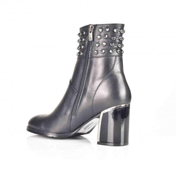 AYAKKALBİN 0501 SİYAH CLASSIC SKIN TOPUKLU KADIN BOT - 3