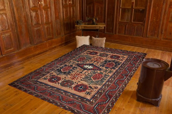 Pamuk Modern Çizgiler Vintage Klasik Dekoratif Saçaklı Kilim Halı