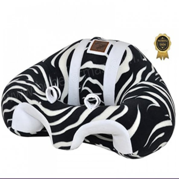 Bebeyatmaz Bebek Oturma Destek Minderi Zebra Beyaz