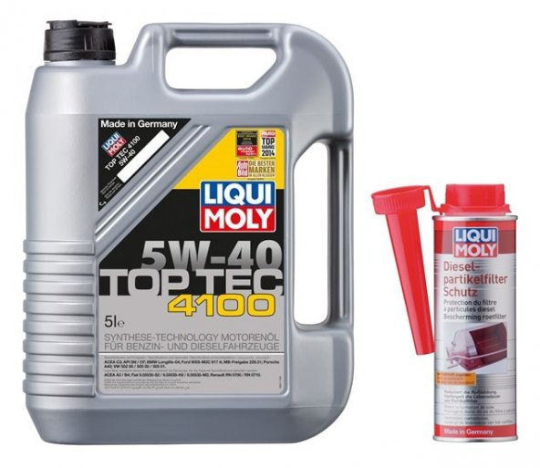 LIQUI MOLY 5W40 MOTOR YAĞI TOP TEC 4100 TAM SENTETİK 5 L + DİZEL