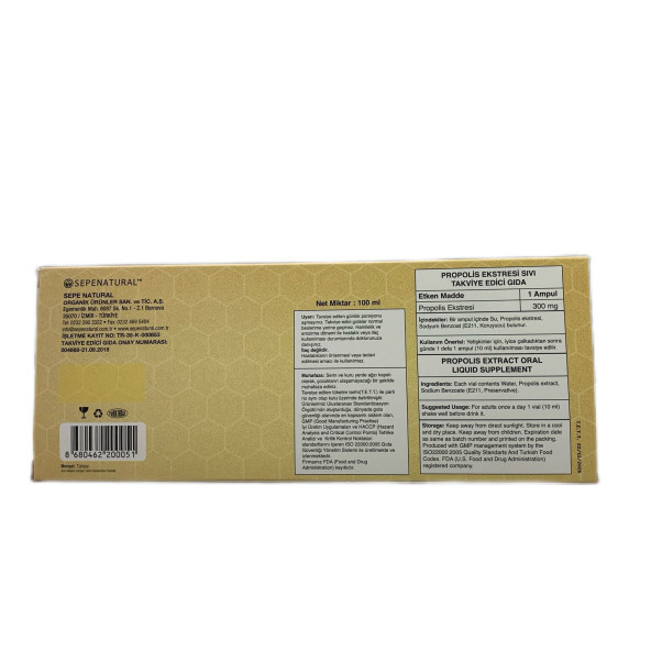 Propolis Extract Ekstrakt Likit 300mg x 10ml x 10 Ampul - 3