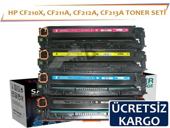 HP LaserJet Pro 200 CF210A Muadil Toner Seti 4Renk M251n, M276n, M276nw 131A