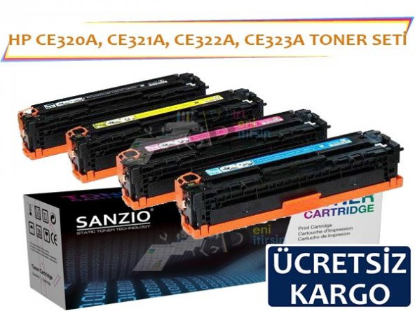 HP Color LaserJet CE320A 128A Muadil Toner Seti Cm1415 Cp1525