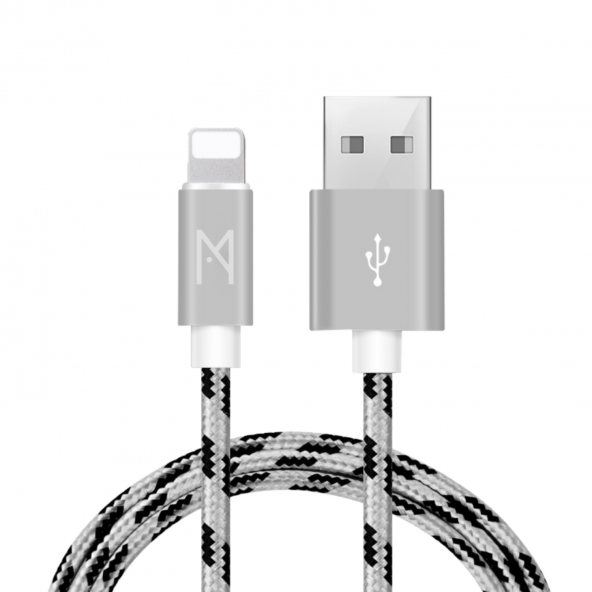 MEAN Apple iPhone USB Lightning Hızlı Data - Örgülü Şarj Kablosu (2'Lİ AVANTAJ PAKET) 1 ve 2 Metre