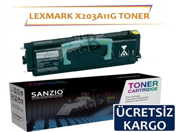 Lexmark X203A11G Muadil Toner X204N X203N