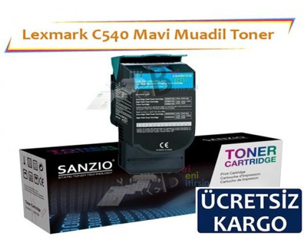 Lexmark C540 Muadil Toner Mavi C540 C543 C544