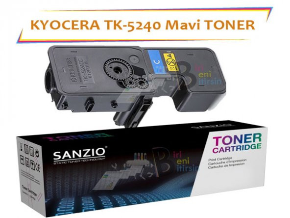 Kyocera Mita TK5240 Cyan Mavi 3000 Sayfa Muadil Toner Ecosys M5526 P5026